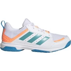 Adidas Ligra 7 Indoor GX1262 Hockeyschoenen Dames Cloudwhite Beam Orange