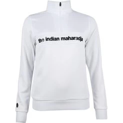 The Indian MaharadjaPoly Terry Half Zip Hockeytrui Dames White